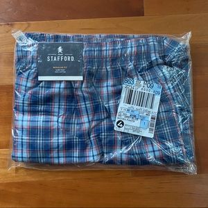 Stafford Regular Fit Blue Plaid Sleep Pants (3XL)